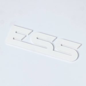 10mm Foamex Flat Cut Letters spelling "ESS" arranged on a white background.