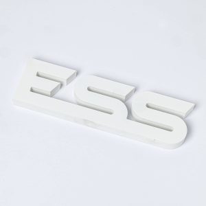 19mm Foamex Flat Cut Letters spelling "ESS" arranged on a white background.