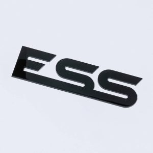 3mm Acrylic Flat Cut Letters spelling "ESS" arranged on a white background.