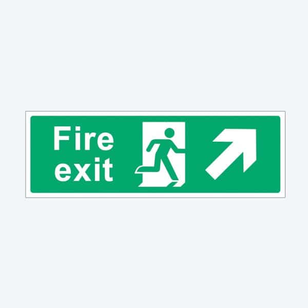 Fire Exit Right Up Sign