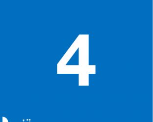 Azure Blue Braille Number 4 Sign