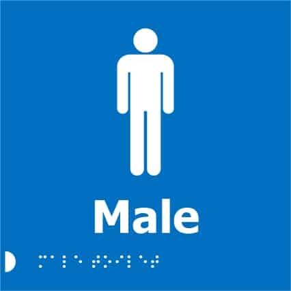 Braille Male Toilet Sign