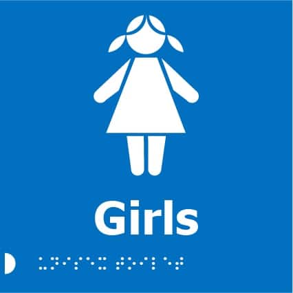 Braille Girls Toilet Sign
