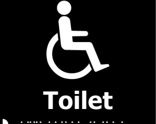 Black Braille Disabled Toilet Sign
