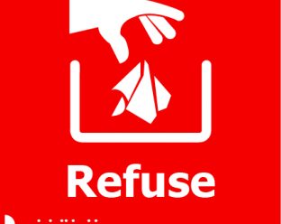 Red Refuse Button Braille Refuse Sign - Elite Sign Solutions