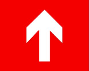 Red Braille Arrow Up Sign