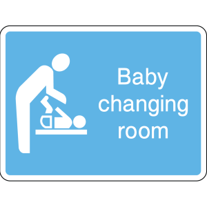 Sign indicating the location of a baby changing room