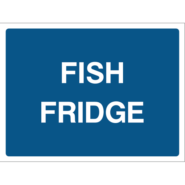Sign indicating the fish fridge location