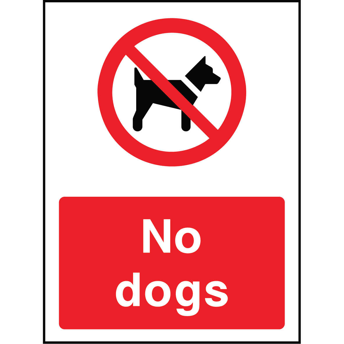 No Dogs Allowed – Prohibition Sign – Safety Notice