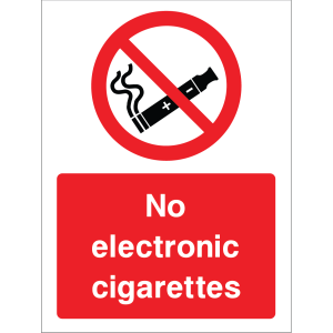 Outdoor "No electronic cigarettes" warning sign with no smoking symbol