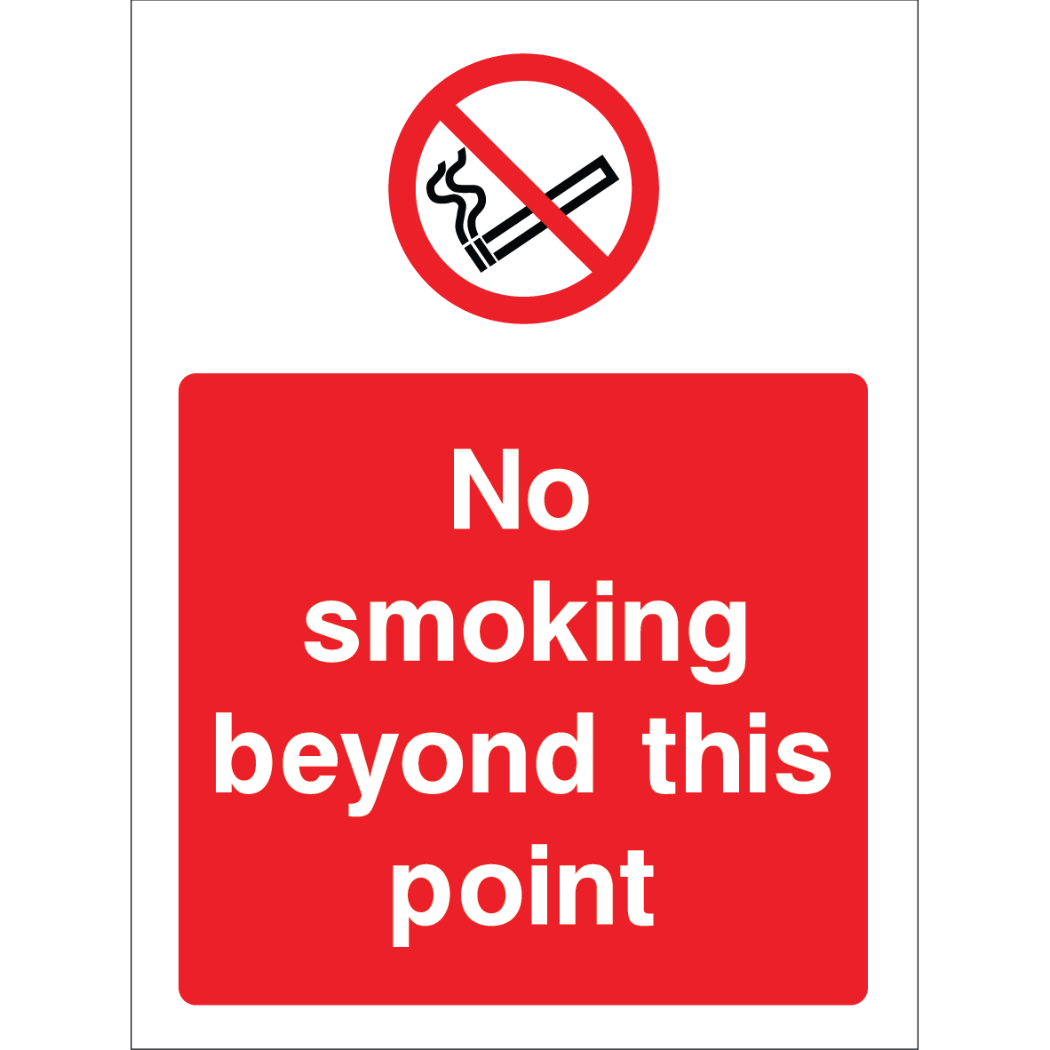 No Smoking Beyond This Point Sign