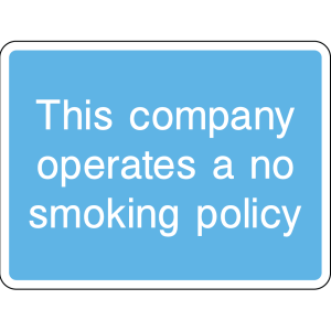 No smoking policy sign for company premises