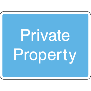 Sign indicating private property