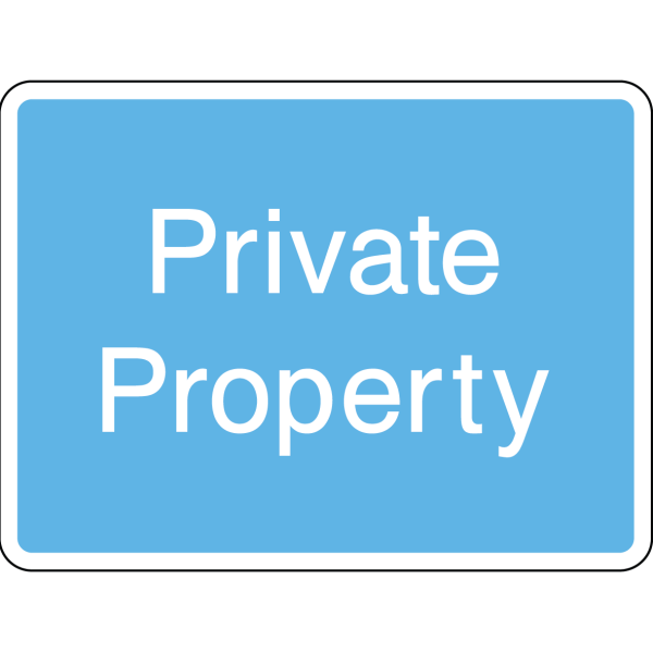 Sign indicating private property