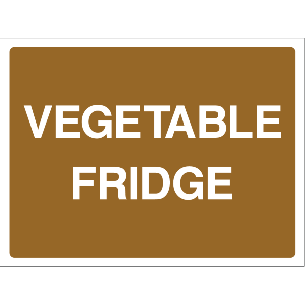 Sign indicating the vegetable fridge location