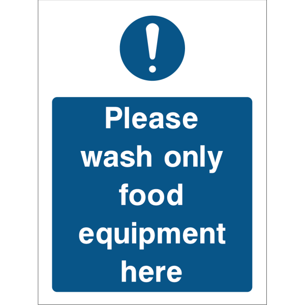 Sign requesting to wash only food equipment