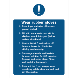 Safety instructions for wearing rubber gloves