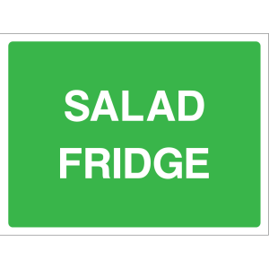 Sign indicating the salad fridge location