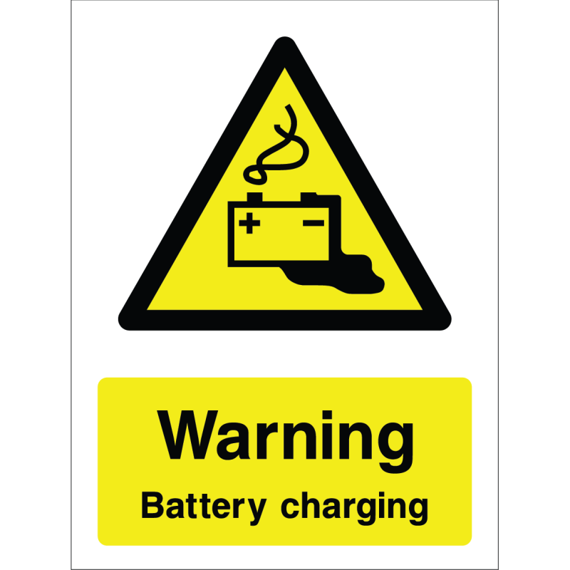Large Battery Sign Warning: Battery Charging Sign