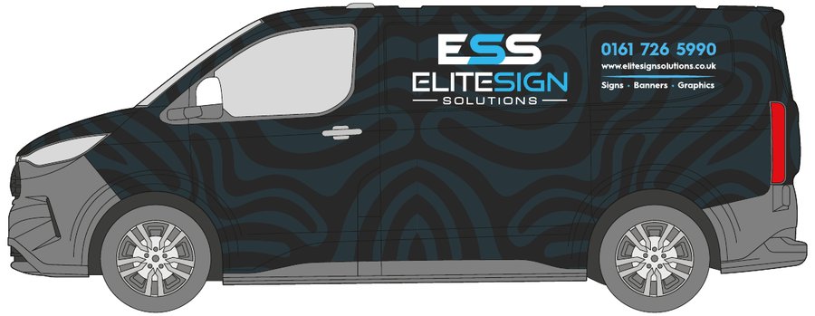 Ford Transit Custom medium van with a full colour-change wrap by Elite Sign Solutions
