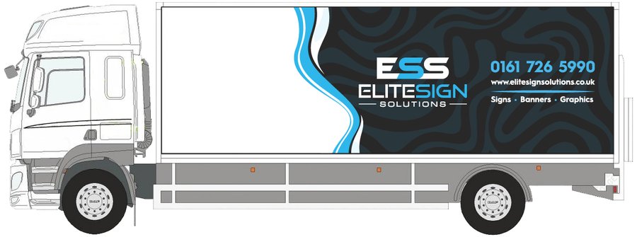 DAF LF rigid box truck with a half wrap in printed vinyl by Elite Sign Solutions