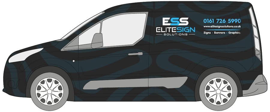 Ford Transit Connect small van with a full colour-change wrap by Elite Sign Solutions